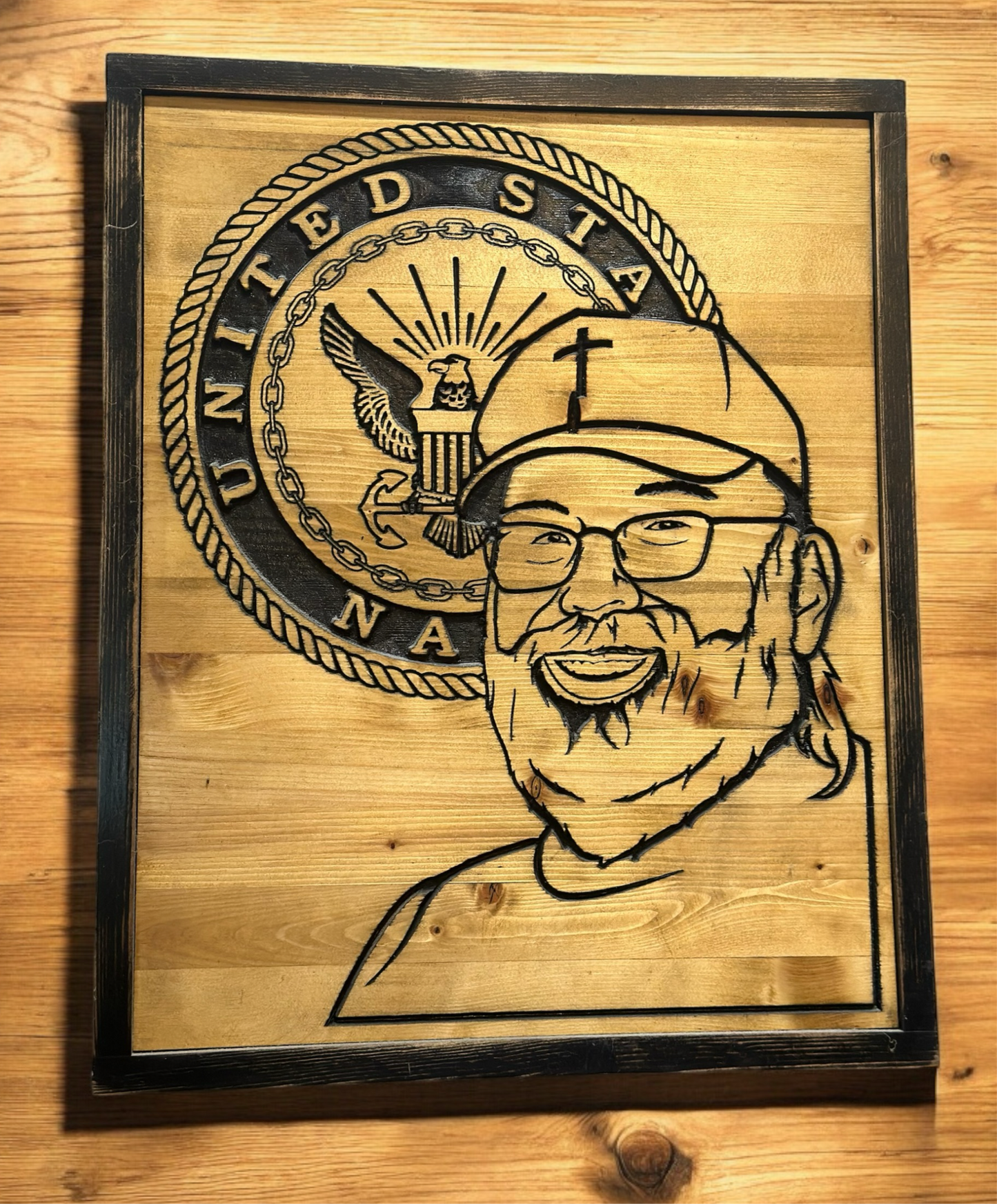 Custom Carved Wood Portrait