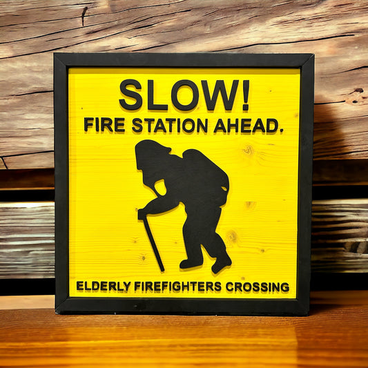 Elderly Firefighter Crossing