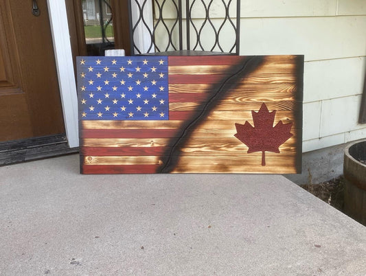 American flag/Canadian flag