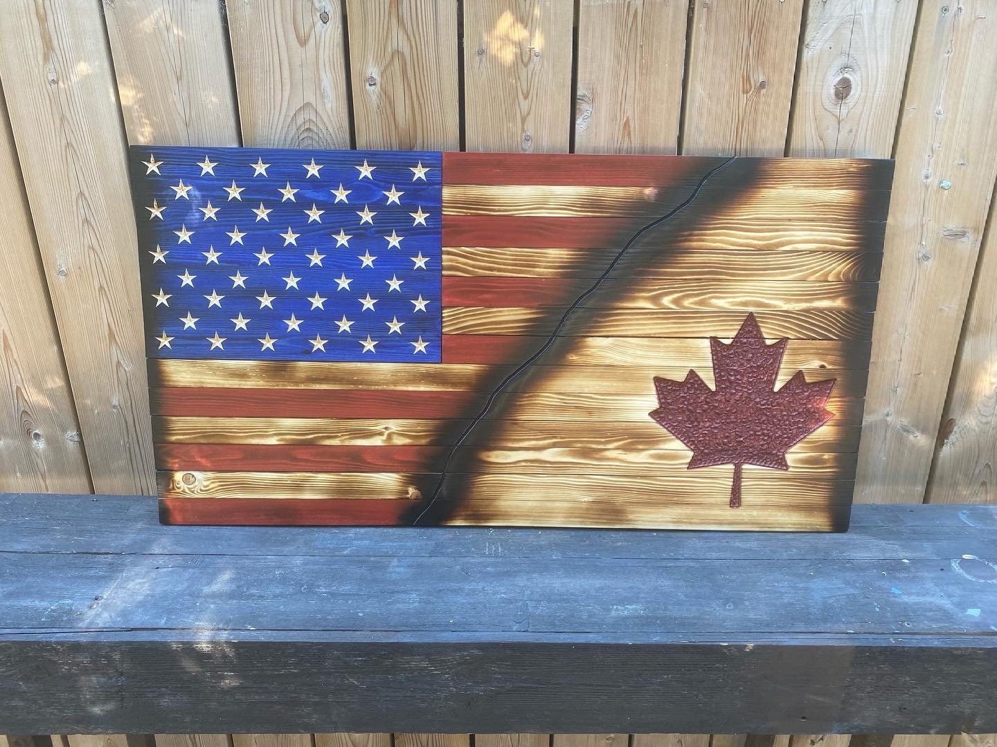 American flag/Canadian flag