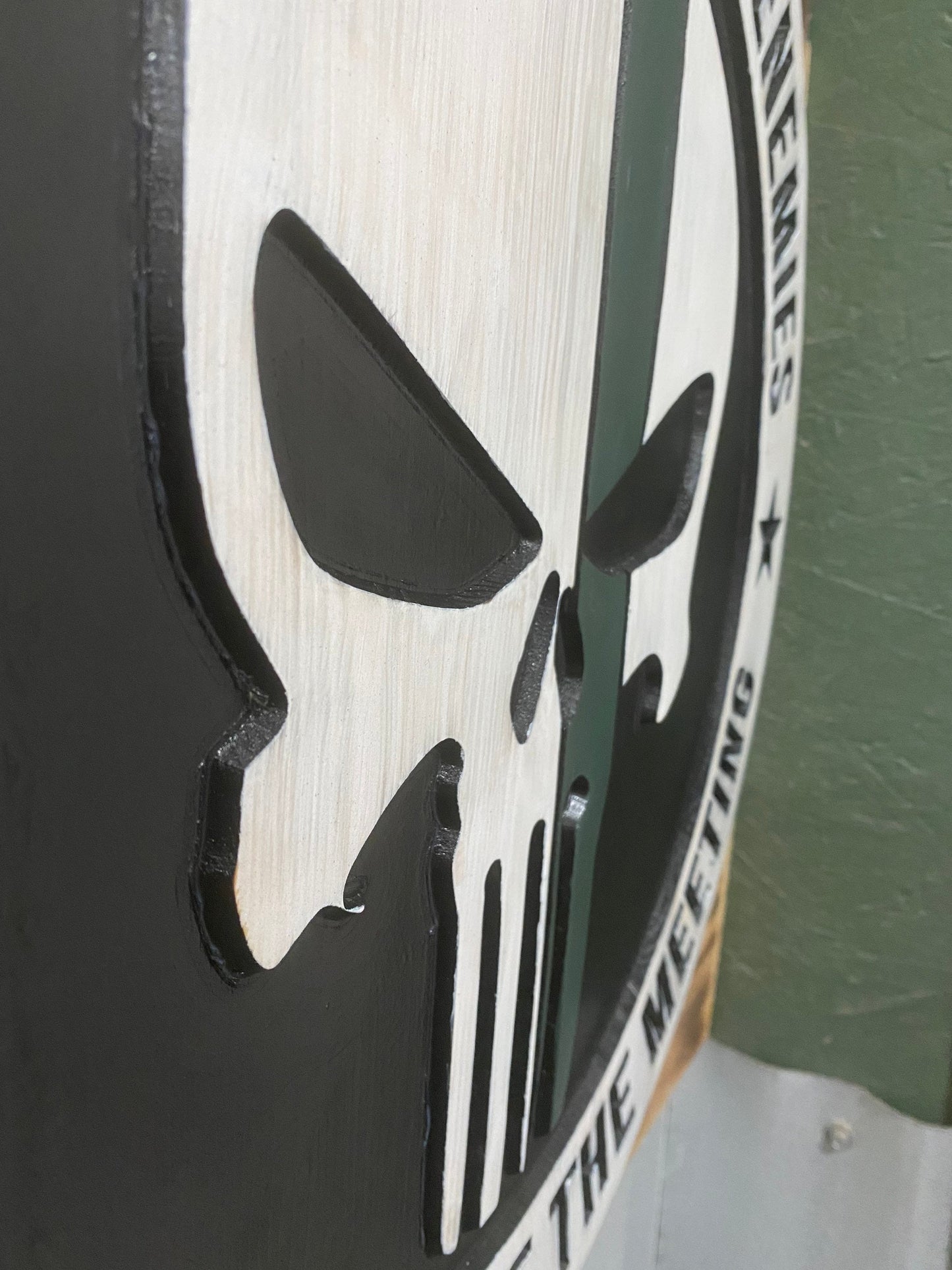 Thin green line punisher sign